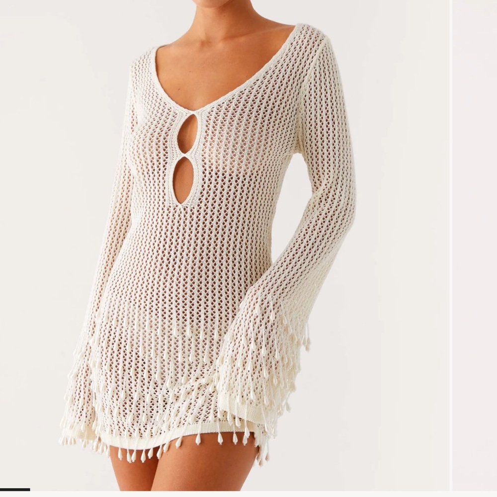 Majestic Beaded Crochet Mini Dress - Picture 4 of 6